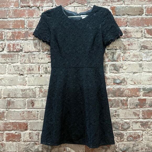 J. Crew Black Lace A-Line Party Dress Size 0 - Picture 2 of 5